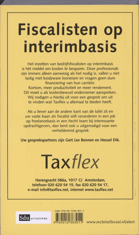 Achterkant van Fiscaal Alert 2010