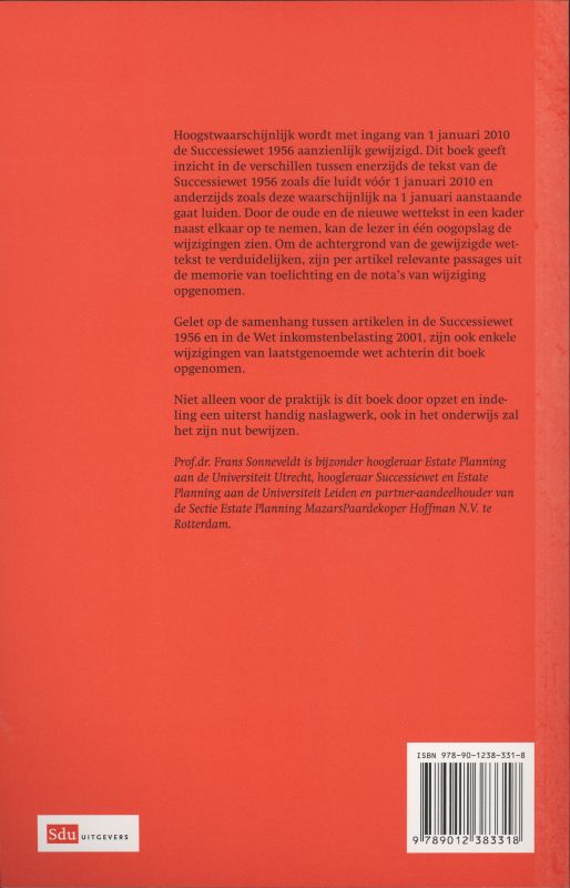 Achterkant van De Successiewet 1956 voor en na 1 januari 2010