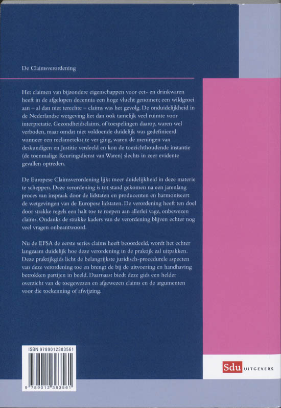 Achterkant van De Claimsverordening