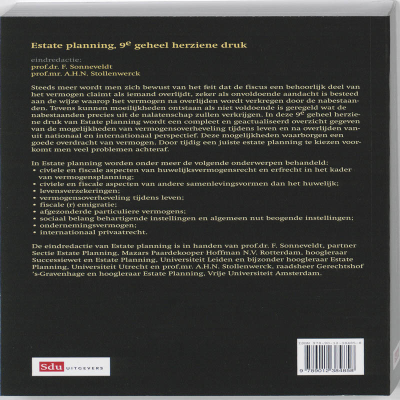 Achterkant van Estate Planning