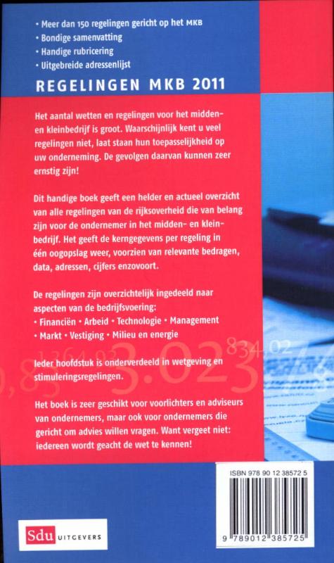 Achterkant van Regelingen MKB 2011