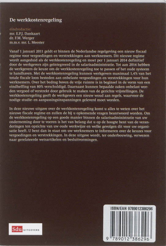 Achterkant van De werkkostenregeling