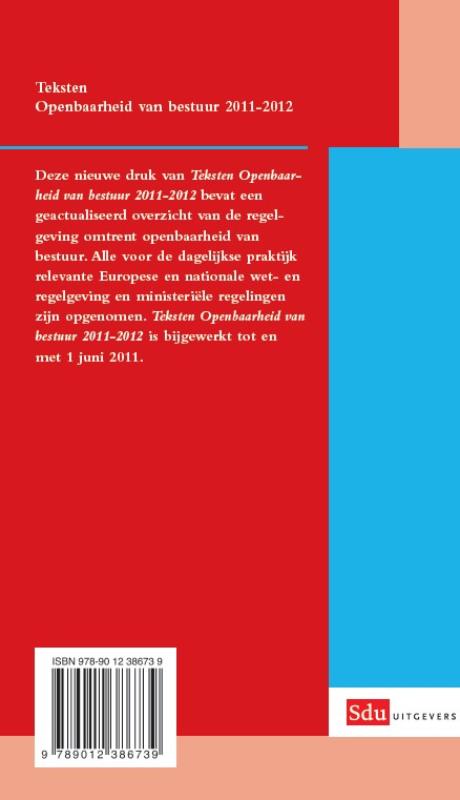 Achterkant van Teksten Openbaarheid van bestuur 2011-2012