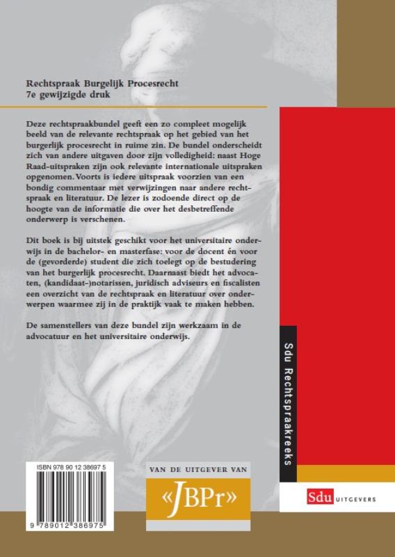 Achterkant van Rechtspraak Burgerlijk procesrecht