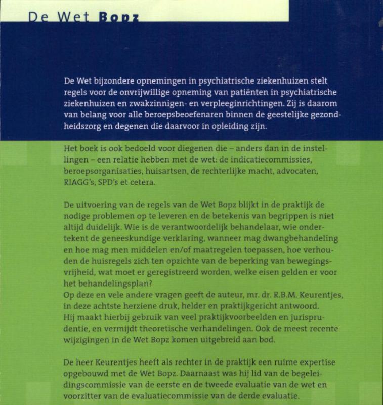 Achterkant van De wet bopz