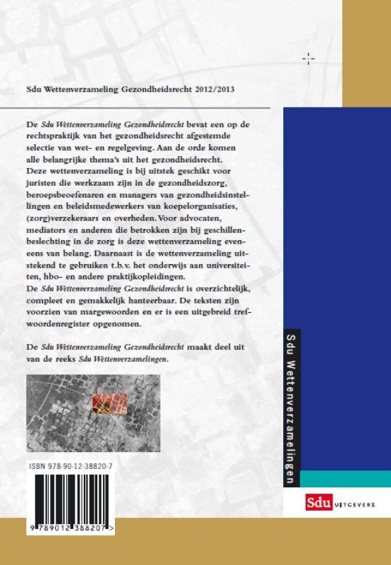 Achterkant van Sdu wettenverzameling gezondheidsrecht