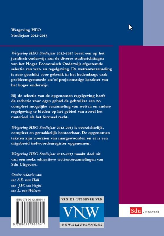 Achterkant van Studiejaar 2012-2013