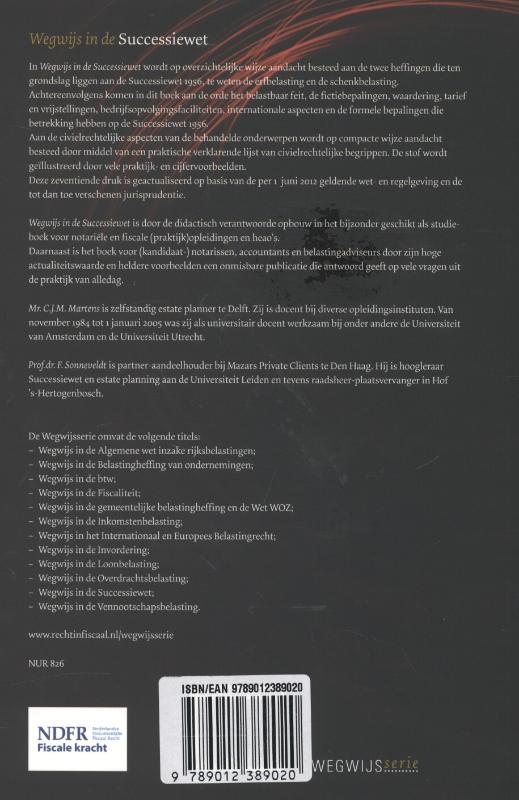Achterkant van Wegwijs in de successiewet
