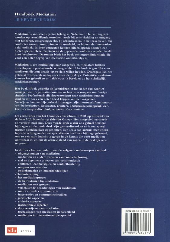 Achterkant van Handboek mediation