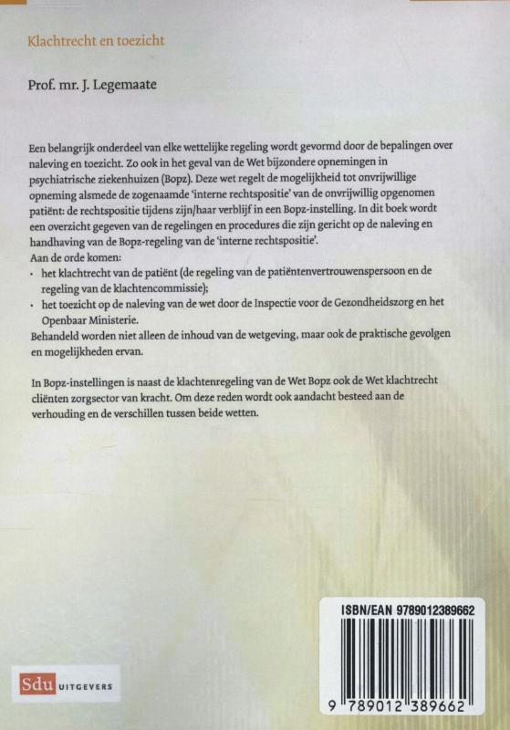 Achterkant van Klachtrecht en toezicht