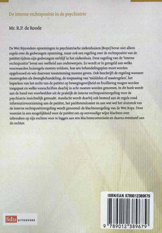Achterkant van De interne rechtspositie in de psychiatrie