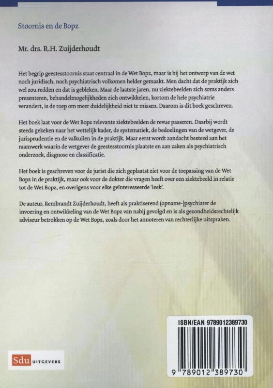 Achterkant van Stoornis en de Bopz