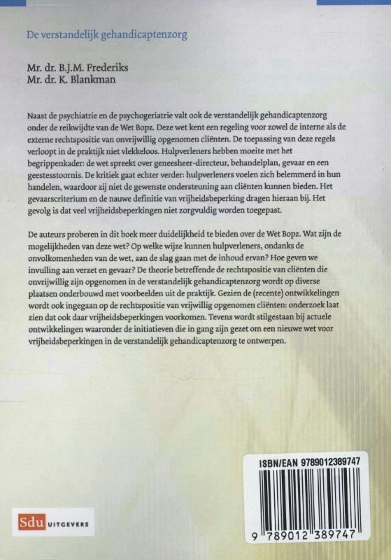 Achterkant van De verstandelijk gehandicaptenzorg