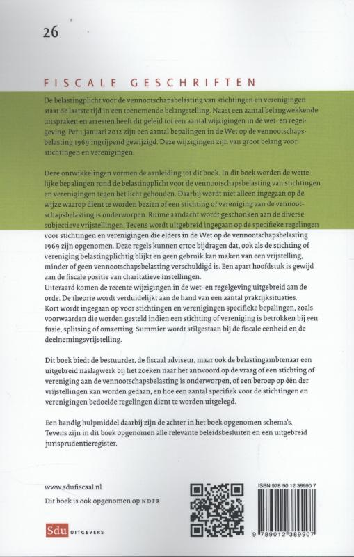 Achterkant van Belastingplicht voor de vennootschapsbelasting van stichtingen en verenigingen