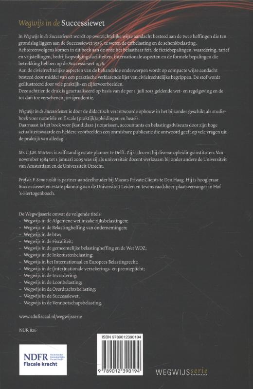 Achterkant van Wegwijs in de successiewet