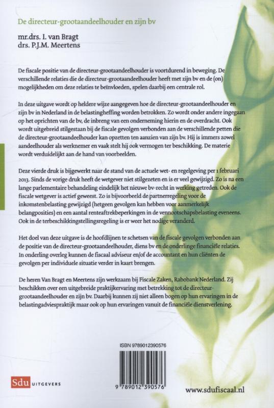Achterkant van De directeur-grootaandeelhouder en zijn bv