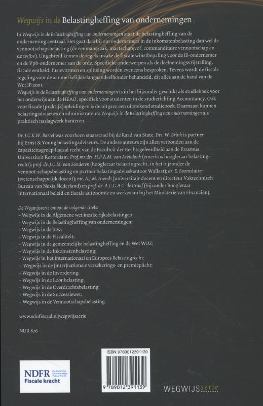 Achterkant van Wegwijs in de belastingheffing van ondernemingen