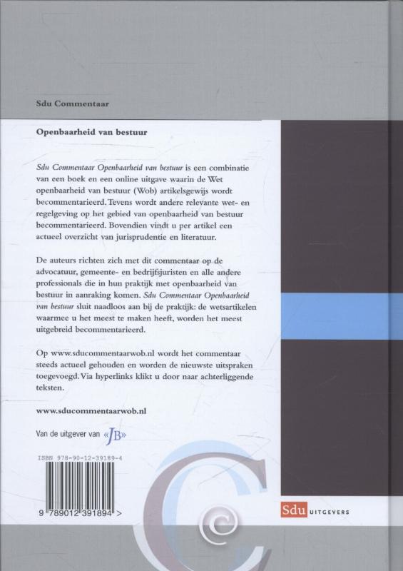Achterkant van Openbaarheid van bestuur
