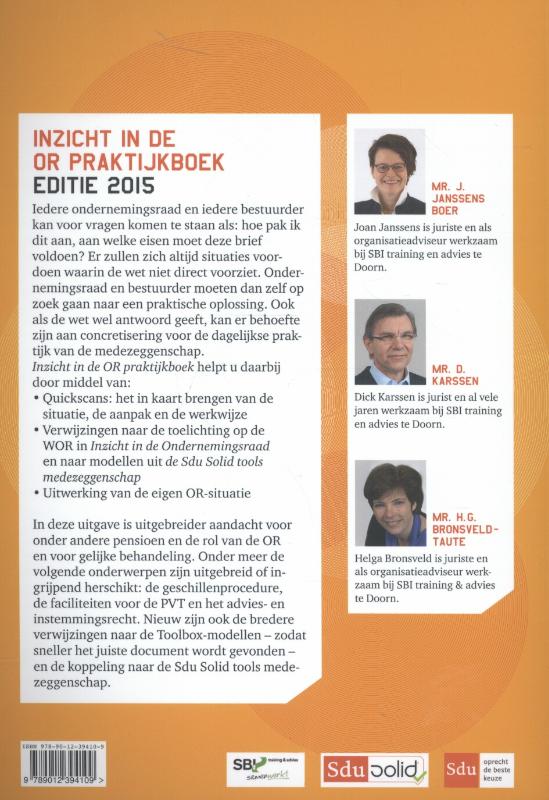 Achterkant van Inzicht in de OR praktijkboek