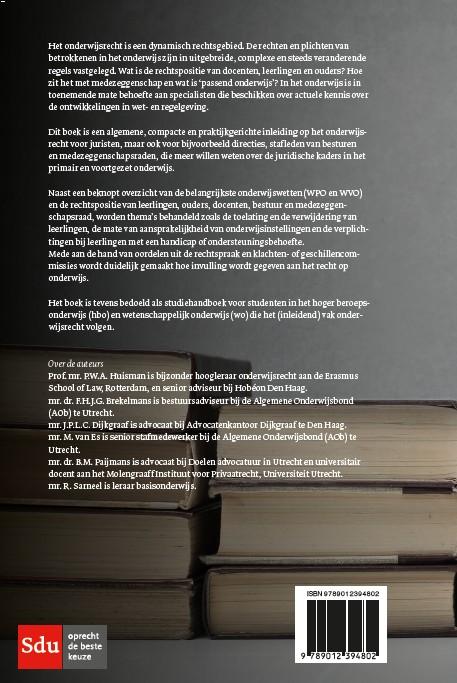 Achterkant van Basisboek onderwijsrecht
