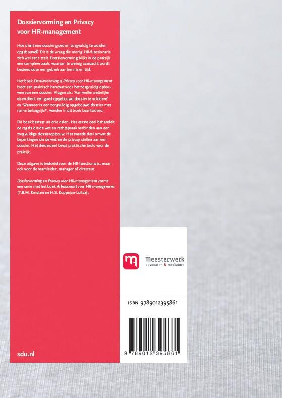 Achterkant van Dossiervorming en Privacy voor HR-management