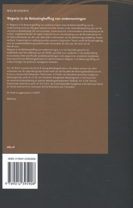Achterkant van Wegwijs in de belastingheffing van ondernemingen