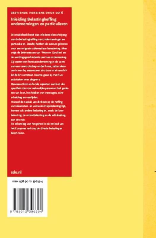Achterkant van Inleiding belastingheffing ondernemingen en particulieren