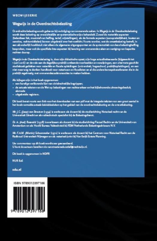 Achterkant van Wegwijs in de Overdrachtsbelasting