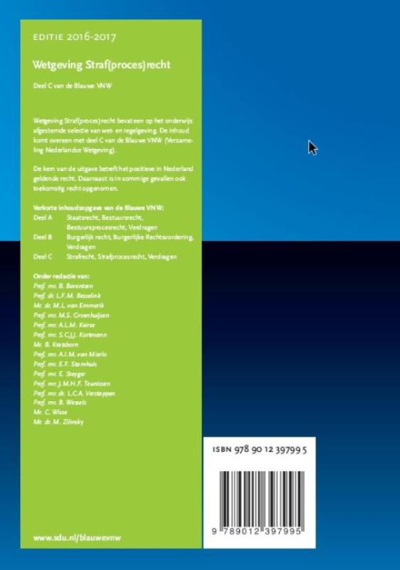 Achterkant van 2016-2017 deel C van de Blauwe VNW