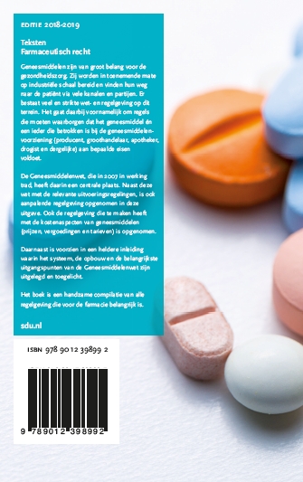 Achterkant van Teksten Farmaceutisch recht