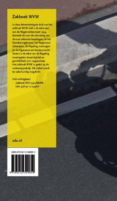 Achterkant van Zakboek WVW