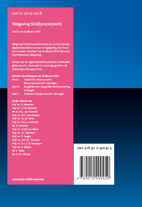 Achterkant van 2017-2018 deel C van de Blauwe VNW