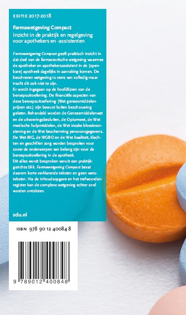 Achterkant van Farmawetgeving Compact, Editie 2017-2018
