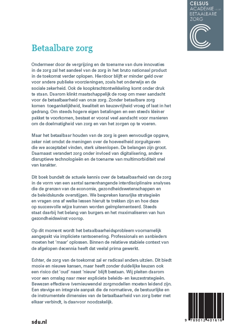 Achterkant van Betaalbare zorg