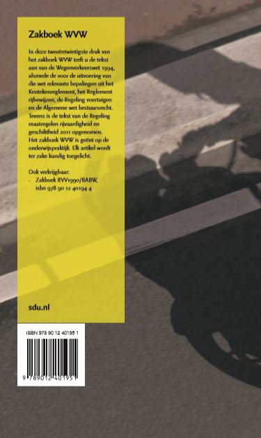 Achterkant van Zakboek wegenverkeerswet 1994