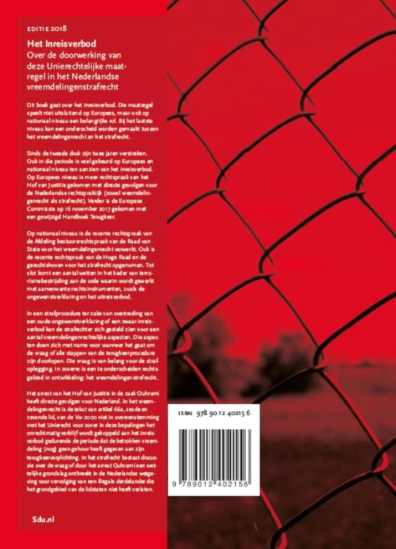 Achterkant van Het inreisverbod. Editie 2018