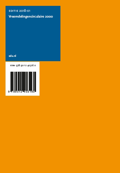 Achterkant van Vreemdelingencirculaire 2000 Pocket, Editie 2018-01