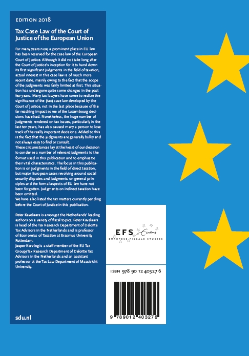 Achterkant van Tax Case Law of the Court of Justice of the European Union 2018