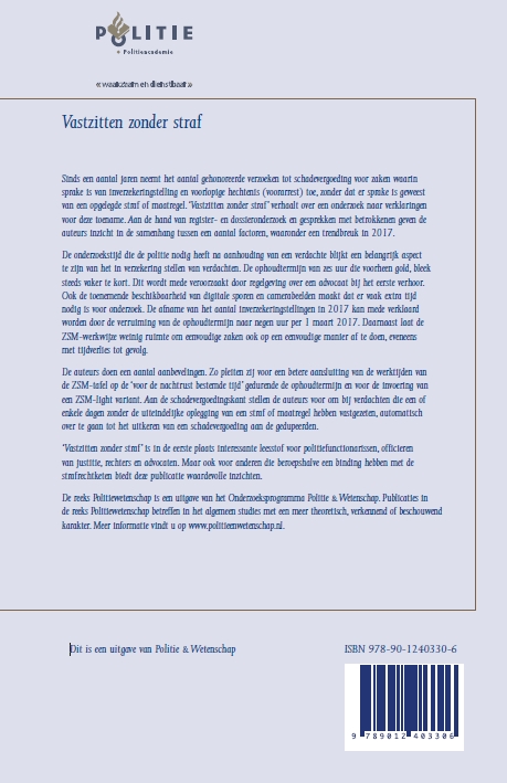 Achterkant van Vastzitten zonder straf