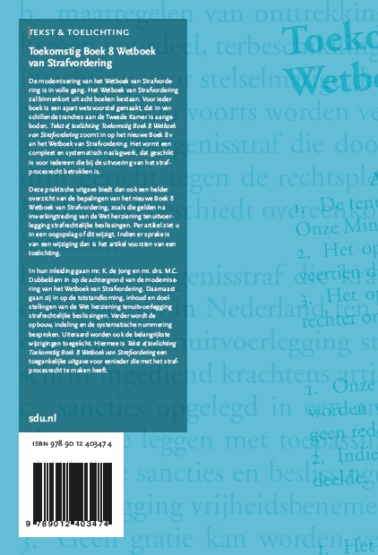 Achterkant van Toekomstig Boek 8 Wetboek van Strafvordering
