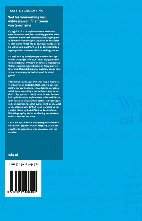 Achterkant van Wet ter voorkoming van witwassen en financieren van terrorisme
