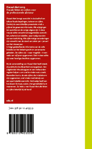 Achterkant van Fiscaal Alert 2019