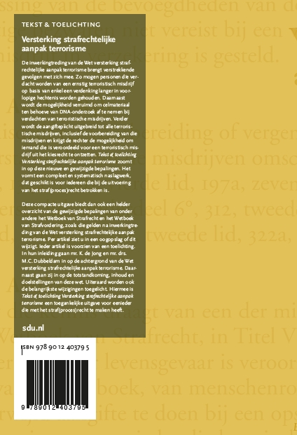 Achterkant van Versterking strafrechtelijke aanpak terrorisme