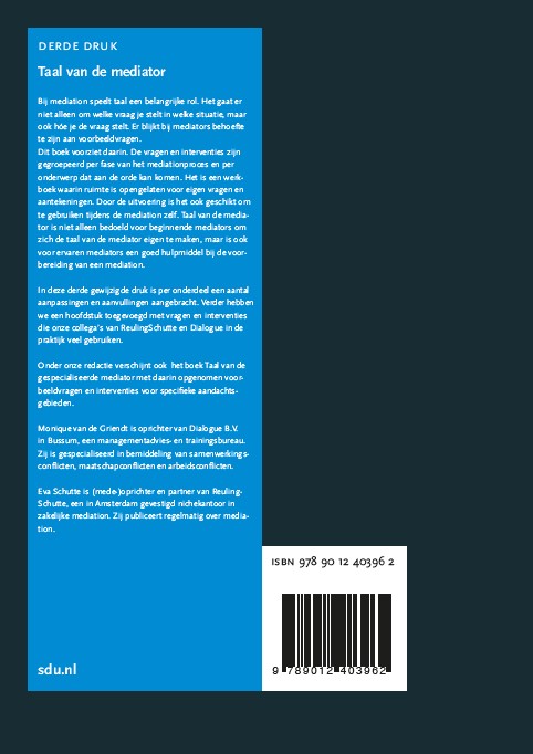 Achterkant van Taal van de mediator