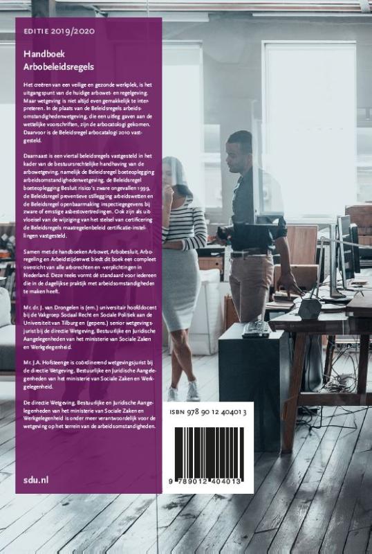 Achterkant van Handboek Arbobeleidsregels 2019 - 2020