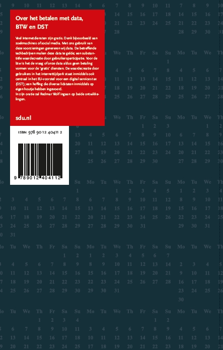 Achterkant van Over betalen met data, btw en DST