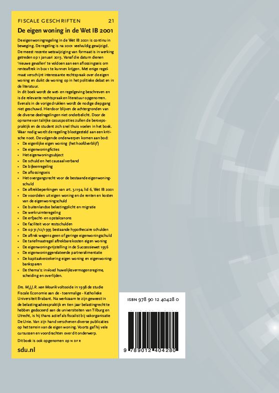 Achterkant van De eigen woning in de Wet IB 2001. Editie 2020