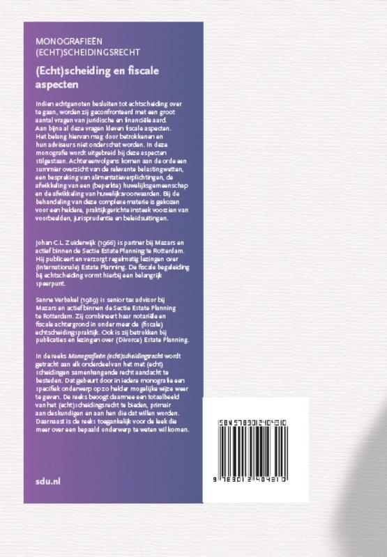 Achterkant van (Echt)scheiding en fiscale aspecten. Editie 2019
