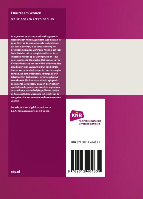 Achterkant van Duurzaam Wonen