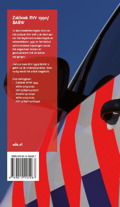 Achterkant van Zakboek RVV 1990/BABW. Editie 2020